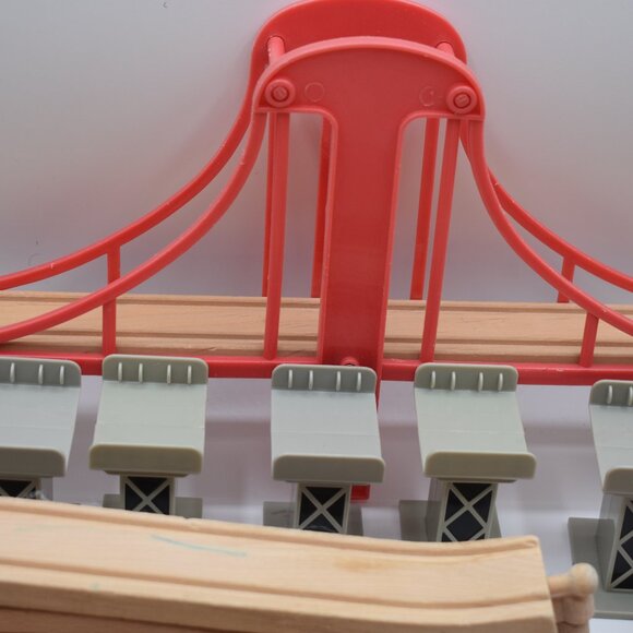 Lot of over 60 Tracks Curves Ramps Straights Ascending Wooden Railway Trains - Picture 3 of 16